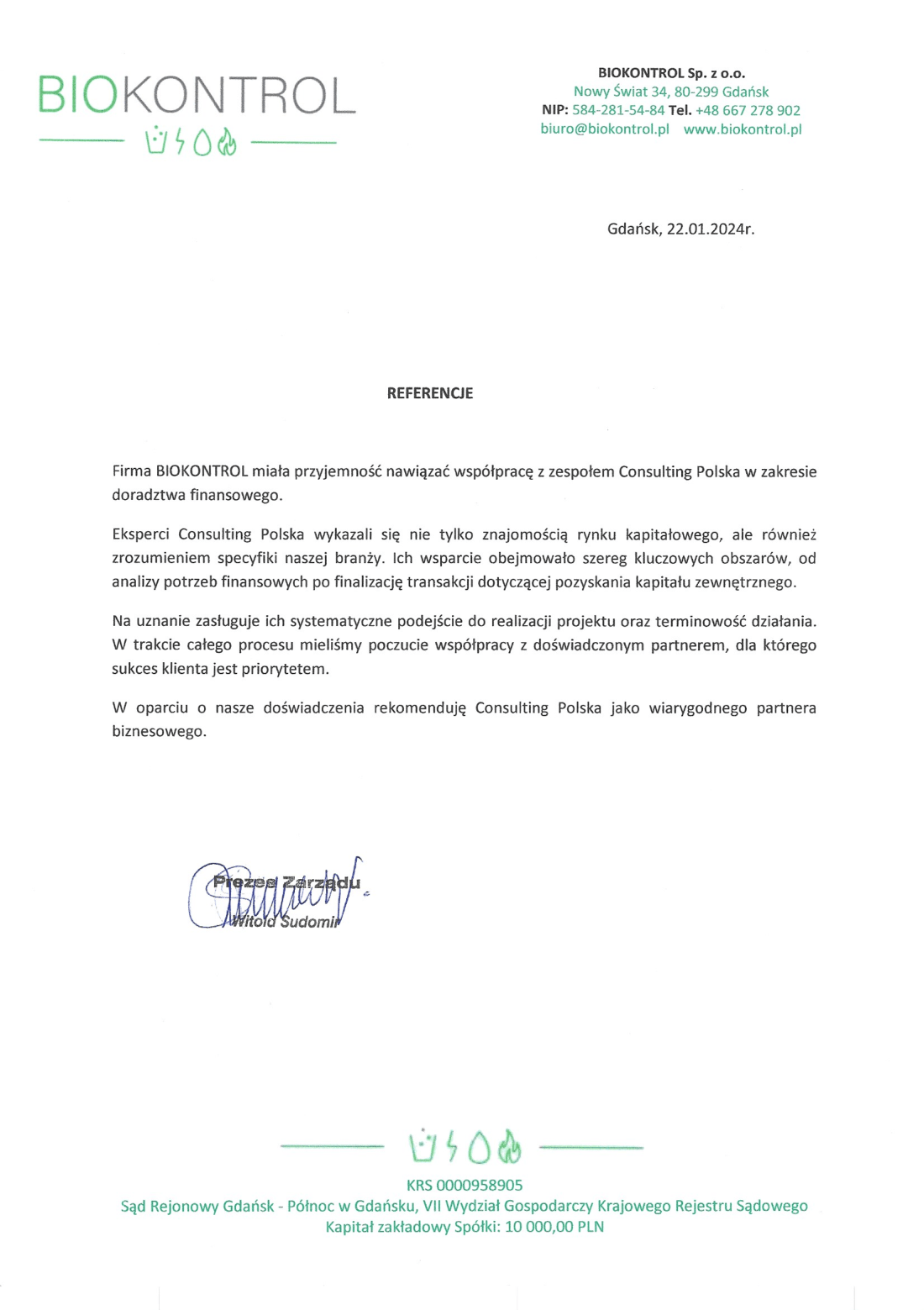 Referencje — BIOKONTROL